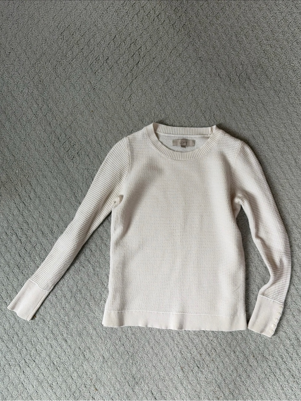 LOFT Cream Crewneck Knit Sweater